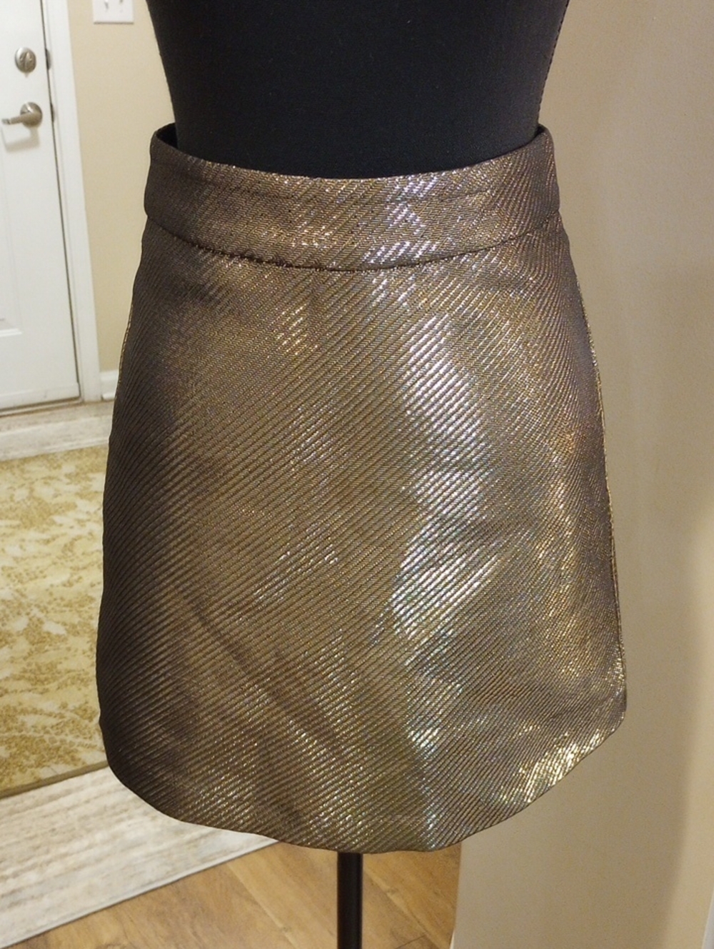 H&M Metallic Bronze Mini Skirt